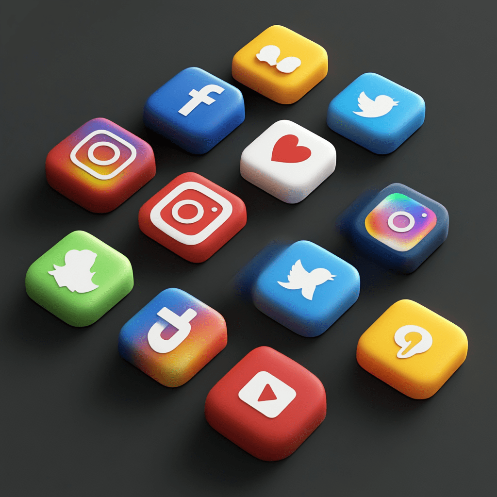 Advertising of social media platforms image of different icons